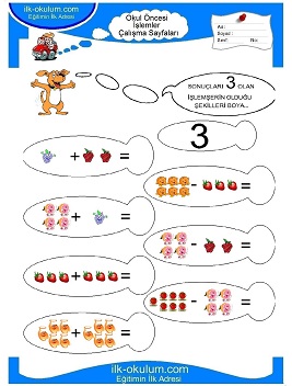 Çocuklar İçin toplam işlemi yaprak testleri 